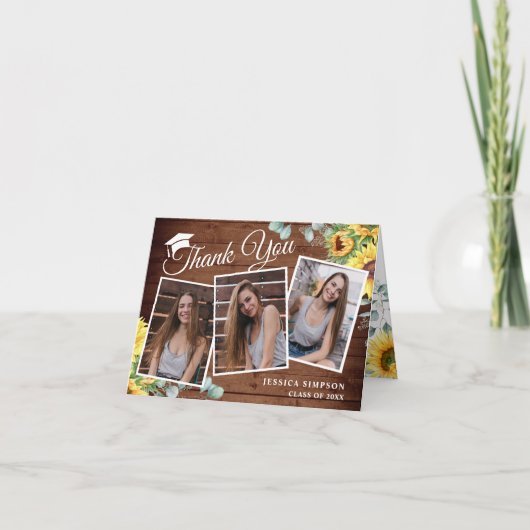 Eukalyptus Rustic 3 FOTO Abschluss Th Dankeskarte (Vorderseite)