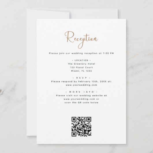 Eukalyptus Rustic All in one QR Code Wedding Einladung (Rückseite)