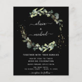 Eukalyptus Rustic Black Wedding Einladung Flyer (Vorne)