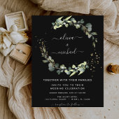 Eukalyptus Rustic Black Wedding Einladung Flyer