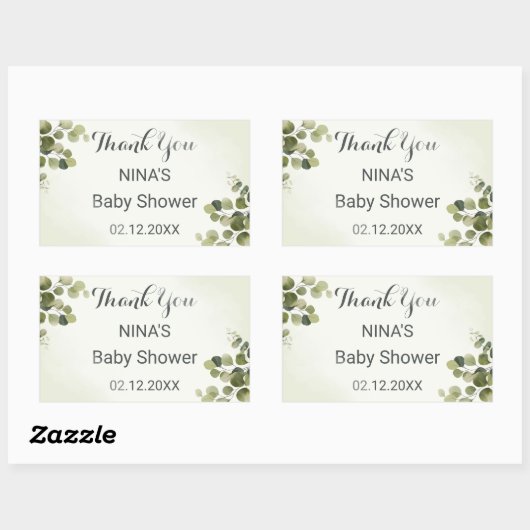 Eukalyptus Rustic Blätter Haushalt Vielen Dank Rechteckiger Aufkleber (Blatt)