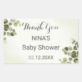 Eukalyptus Rustic Blätter Haushalt Vielen Dank Rechteckiger Aufkleber (Vorderseite)