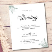 Eukalyptus Rustic Budget Chic Hochzeit Einladung Flyer