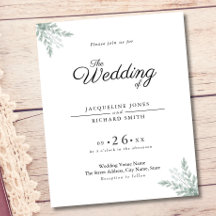 Eukalyptus Rustic Budget Chic Hochzeit Einladung