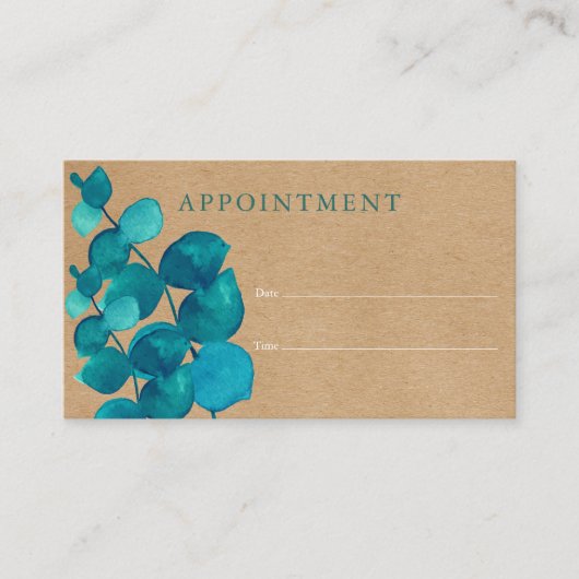 Eukalyptus Rustic Customer Appointing Card Visitenkarte (Vorderseite)