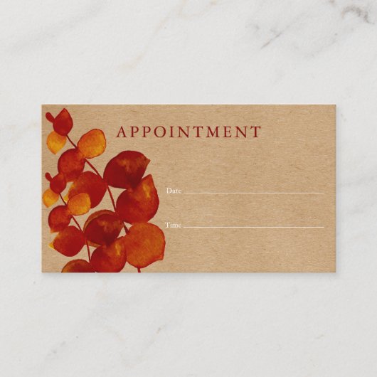 Eukalyptus Rustic Customer Appointing Card Visitenkarte (Vorderseite)