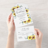 Eukalyptus Rustic Floral Wedding RSVP All In One Einladung (Abreißen)