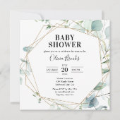 Eukalyptus Rustic Foto Baby Showroom Einladung (Vorderseite)