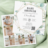 Eukalyptus Rustic Foto QR Code Baby Shooter Einladung
