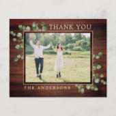 Eukalyptus Rustic Foto Wedding Vielen Dank (Vorderseite)