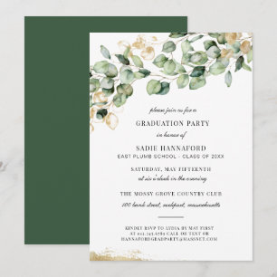 Eukalyptus Rustic Gold Abschluss 2021 Einladung