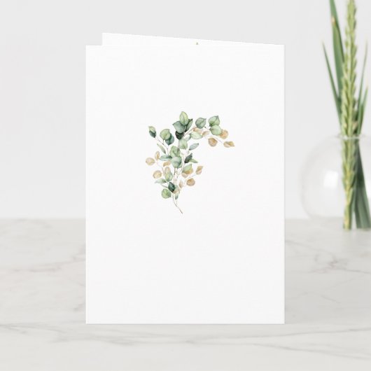 Eukalyptus Rustic Gold Elegante Botanische Hochzei Programm (Rückseite)