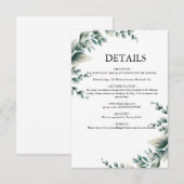 Eukalyptus Rustic Greenerity Wedding Begleitkarte (Vorne/Hinten)