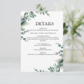 Eukalyptus Rustic Greenerity Wedding Begleitkarte (Stehend Vorderseite)