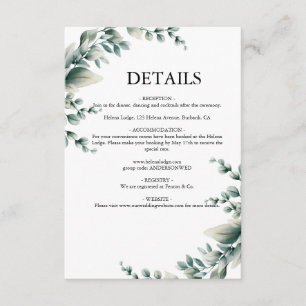 Eukalyptus Rustic Greenerity Wedding Begleitkarte