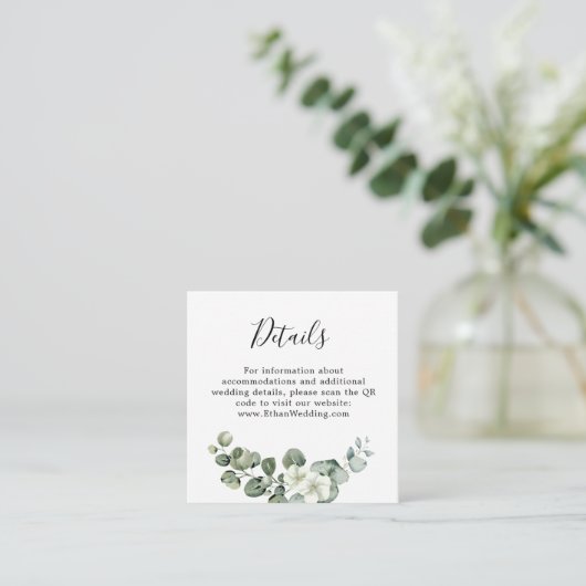 Eukalyptus Rustic Greenerity Wedding Begleitkarte (Stehend Vorderseite)