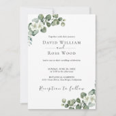 Eukalyptus Rustic Greenerity Wedding Einladung (Vorderseite)