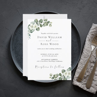 Eukalyptus Rustic Greenerity Wedding Einladung