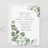 Eukalyptus Rustic Greenerity Wedding Einladung (Vorderseite)