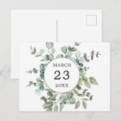 Eukalyptus Rustic Greenerity Wedding Einladungspostkarte (Vorne/Hinten)