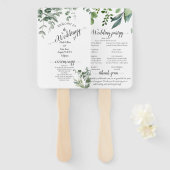 Eukalyptus Rustic Greenerity Wedding Fächer (Vorne und Hinten)