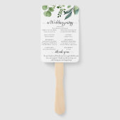 Eukalyptus Rustic Greenerity Wedding Fächer (Rückseite)