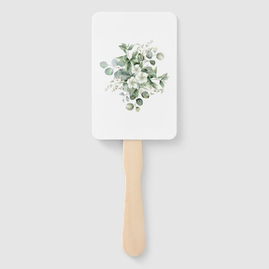 Eukalyptus Rustic Greenerity Wedding Fächer (Rückseite)
