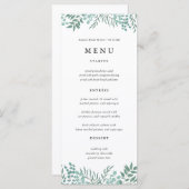 Eukalyptus Rustic Greenerity Wedding Menu Cards Menükarte (Vorne/Hinten)