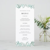 Eukalyptus Rustic Greenerity Wedding Menu Cards Menükarte (Stehend Vorderseite)