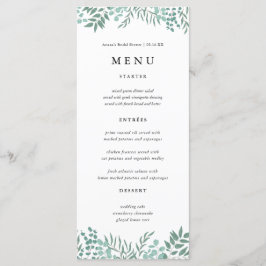Eukalyptus Rustic Greenerity Wedding Menu Cards Menükarte