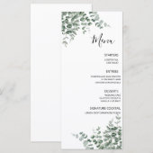 Eukalyptus Rustic Greenerity Wedding Menükarte (Vorne/Hinten)