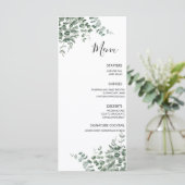 Eukalyptus Rustic Greenerity Wedding Menükarte (Stehend Vorderseite)
