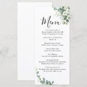 Eukalyptus Rustic Greenerity Wedding Menükarte (Vorne/Hinten)