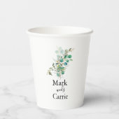 Eukalyptus Rustic Greenerity Wedding Paper Cup Pappbecher (Rückseite)