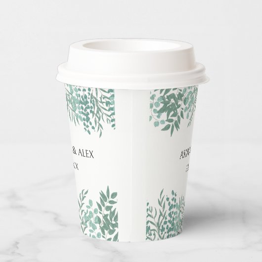 Eukalyptus Rustic Greenerity Wedding Paper Cup Pappbecher (Rechts)