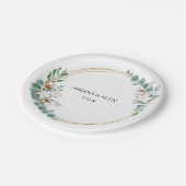 Eukalyptus Rustic Greenerity Wedding Paper Teller (Schrägansicht)