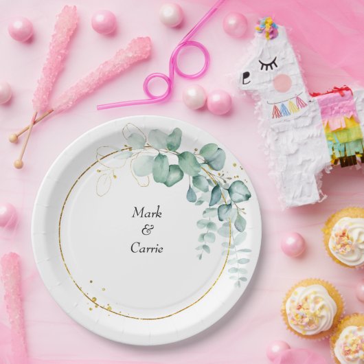 Eukalyptus Rustic Greenerity Wedding Pappteller (Party)