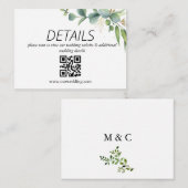 Eukalyptus Rustic Greenerity Wedding QR Code Begleitkarte (Vorne/Hinten)