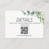 Eukalyptus Rustic Greenerity Wedding QR Code Begleitkarte (Vorderseite)
