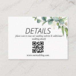 Eukalyptus Rustic Greenerity Wedding QR Code Begleitkarte