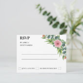 Eukalyptus Rustic Greenerity Wedding RSVP Card Einladungspostkarte (Stehend Vorderseite)