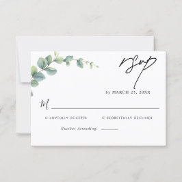 Eukalyptus Rustic Greenerity Wedding RSVP Karte