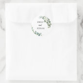 Eukalyptus Rustic Greenerity Wedding Runder Aufkleber (Tasche)