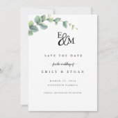 Eukalyptus Rustic Greenerity Wedding Save The Date (Vorderseite)