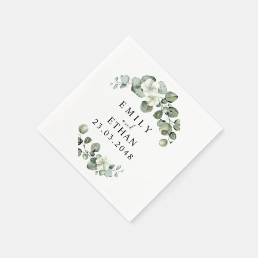 Eukalyptus Rustic Greenerity Wedding Serviette (Ecke)