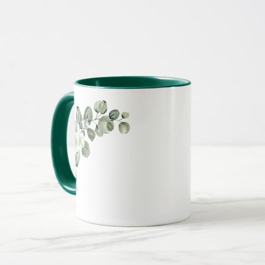 Eukalyptus Rustic Greenerity Wedding Tasse (Vorderseite Links)