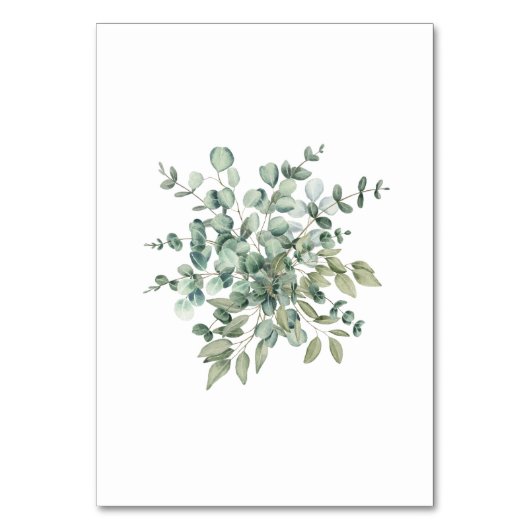 Eukalyptus Rustic Greenerity Wedding Tischnummer (Rückseite)