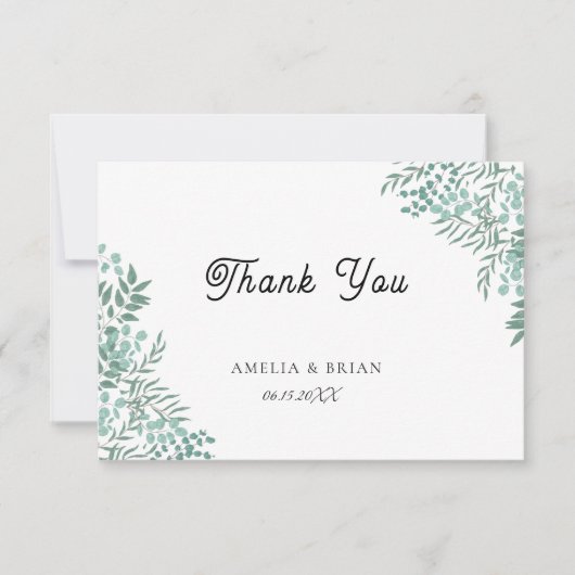 Eukalyptus Rustic Greenery Danke Karte (Vorderseite)