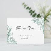 Eukalyptus Rustic Greenery Danke Karte (Stehend Vorderseite)