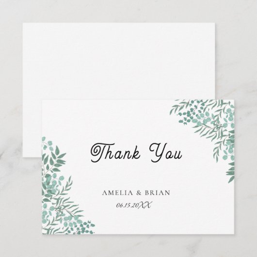 Eukalyptus Rustic Greenery Danke Karte (Vorne/Hinten)